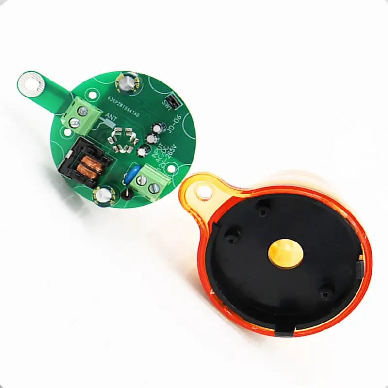 Simples Market universal outdoor LED signal alarm light for gate opener; two-piece wall-mount strobe with red housing