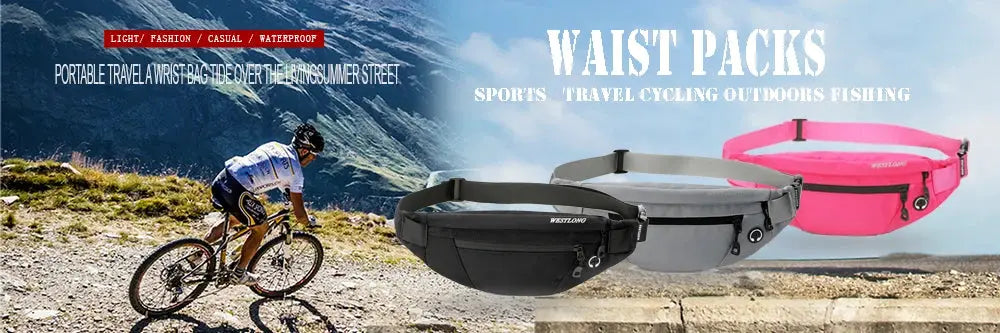 Simples Market waist packs; unisex waterproof fanny packs in black, gray, and pink (3-pack)