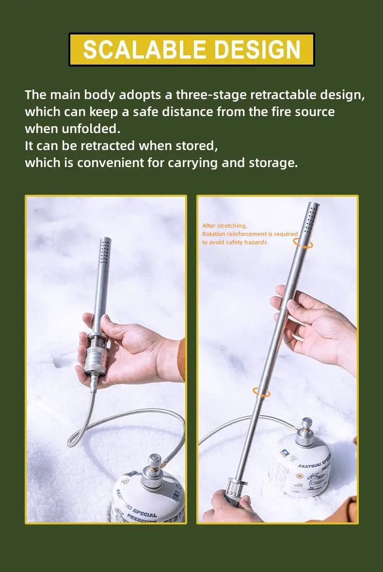 CampingMoon XD-6-NE torch spray gun by Simples Market, stainless steel, for camping and barbecue, with hose