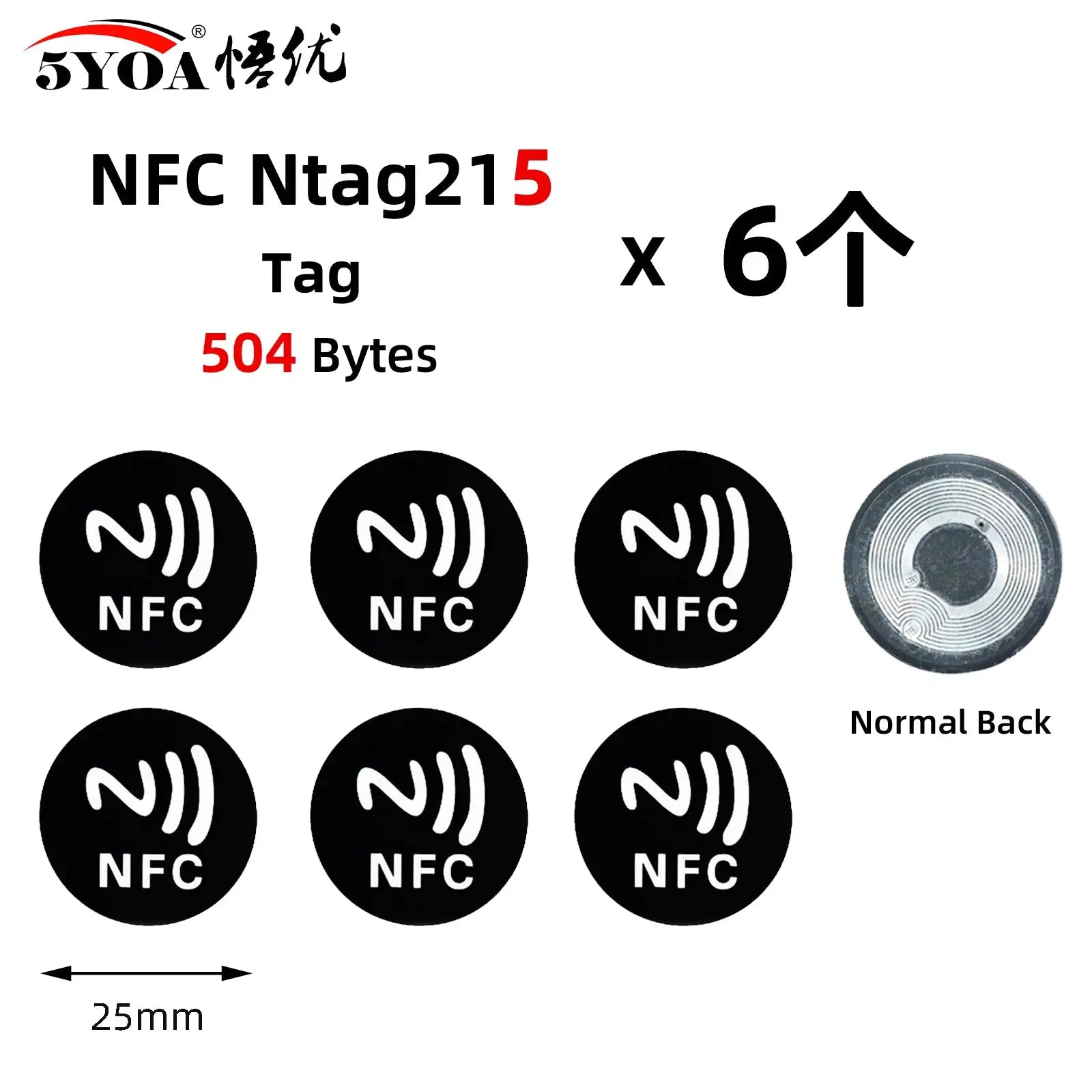 6 Pcs NFC Ntag213 Ntag215 Ntag216 Tags Sticker 13.56MHz Universal RFID Labels For Amiibo And More