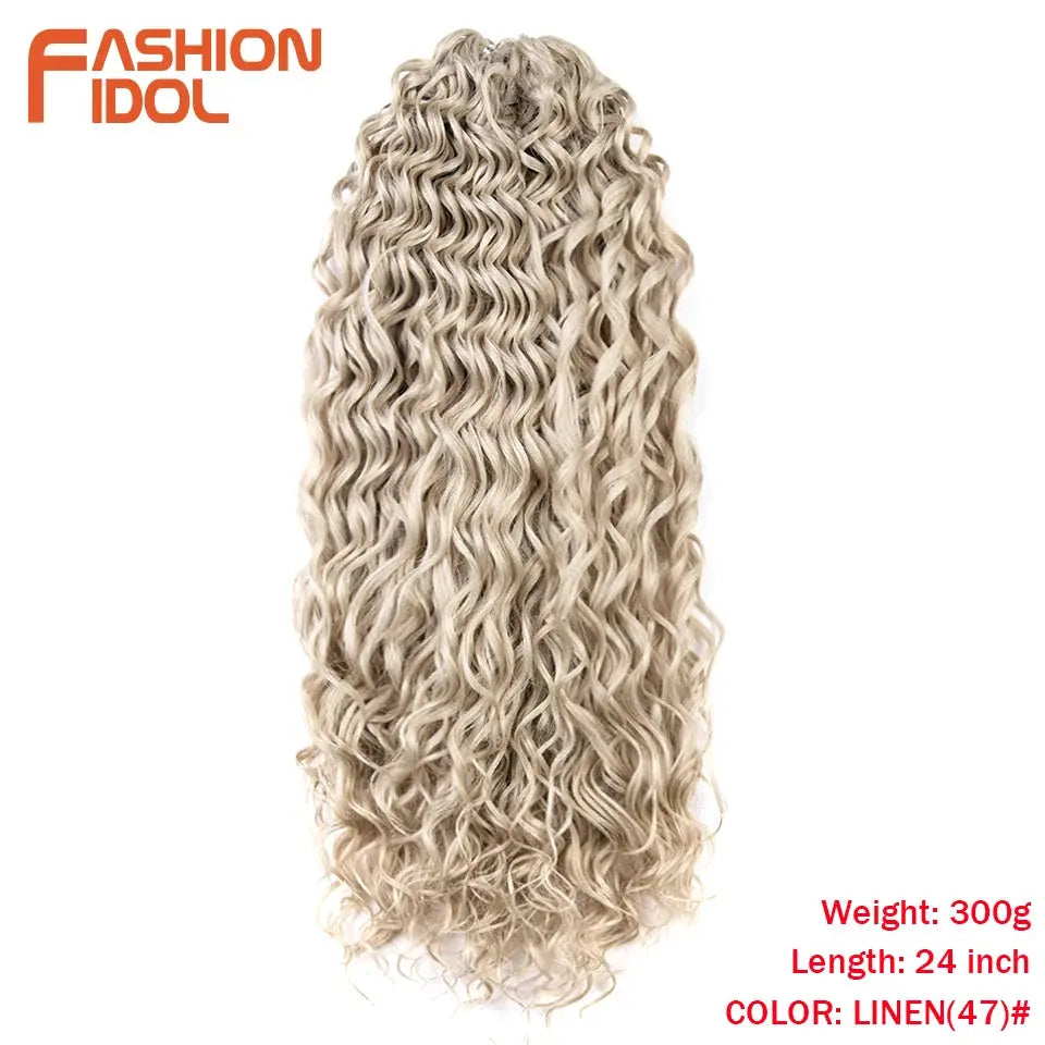 Jessica Hair Deep Wavy Twist Crochet Hair extensions by Fashion Idol in Linen color