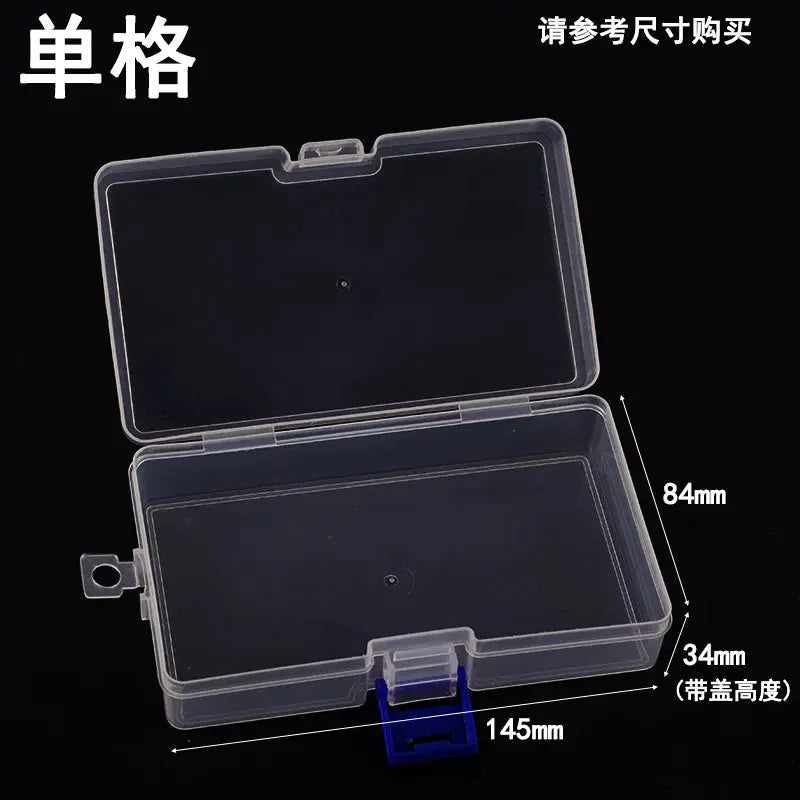 Simples Market 10-slot clear plastic jewelry and parts storage box with blue latch