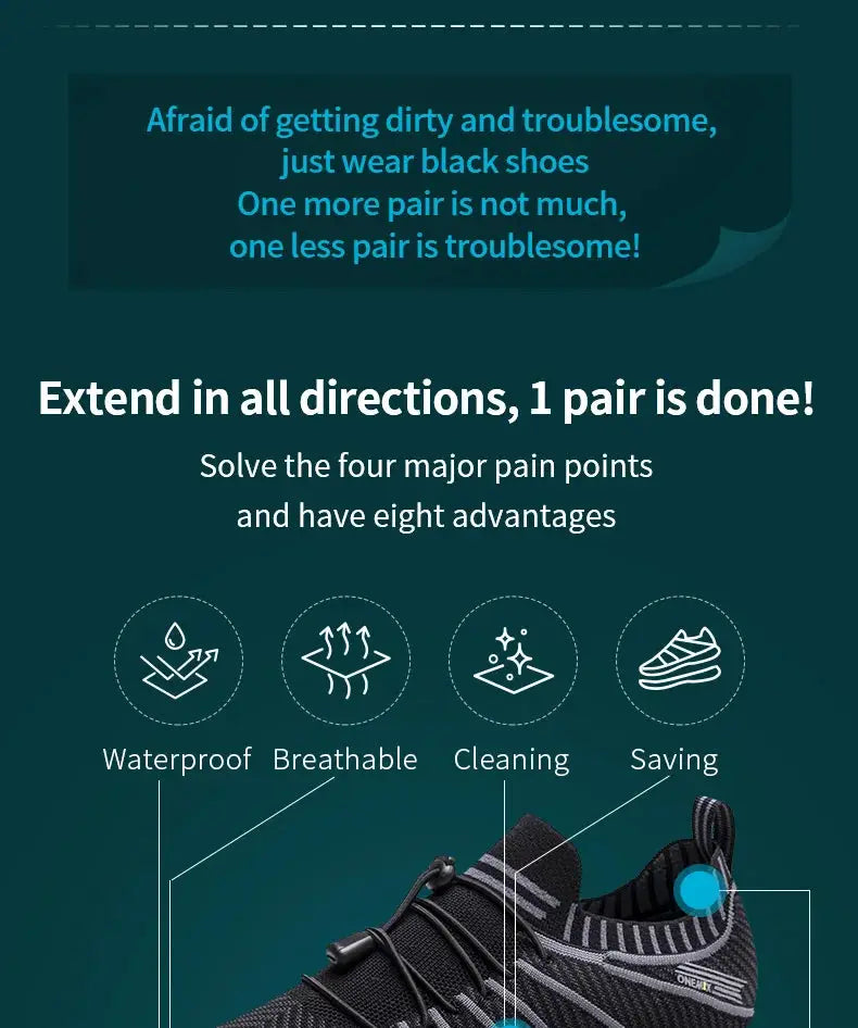 ONEMIX waterproof black running shoes for men, breathable anti-slip sneakers