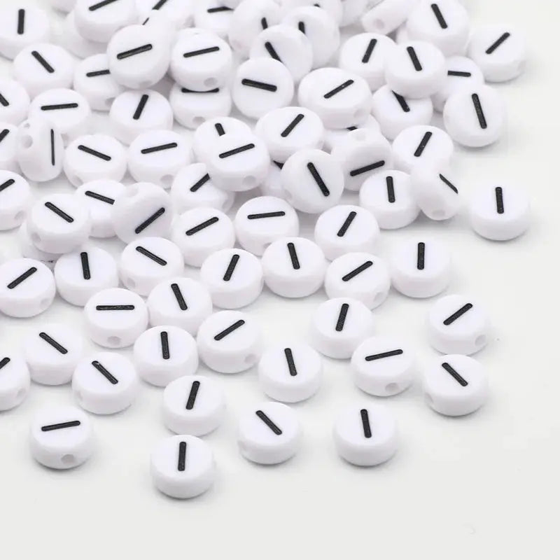 White Round Alphabet Letter Beads 7x4mm A To Z Acrylic Spacer Beads For Jewelry Making DIY Bracelets