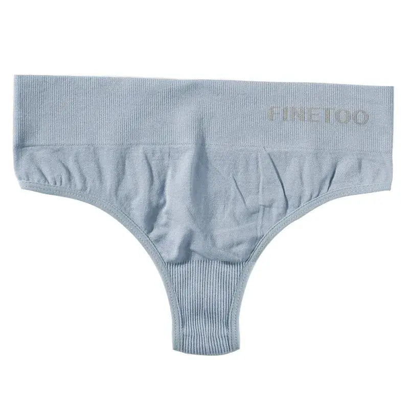 FINETOO G-string thong underwear in light blue with a wide elastic waistband
