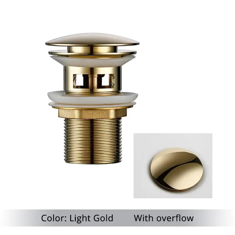 Simples Market Bagnolux pop-up bathroom sink drain set with overflow in light gold