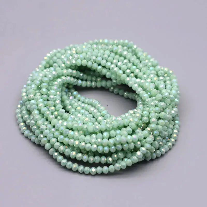 Yanqi Rondelle Crystal Beads 2mm 3mm 4mm Faceted Round Glass Beads for Jewelry Making DIY Spacer Beads