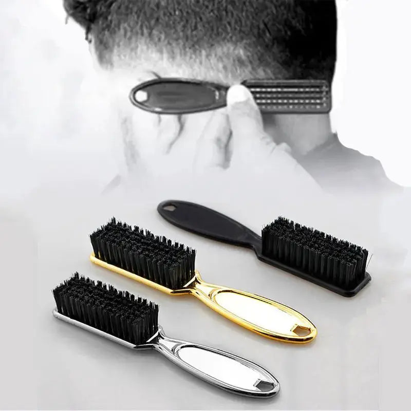 Plastic Handle Hairdressing Soft Hair Cleaning Brush Barber Neck Duster Broken Hair Remove Comb Hair Styling Tools Comb Gold - Simples Market