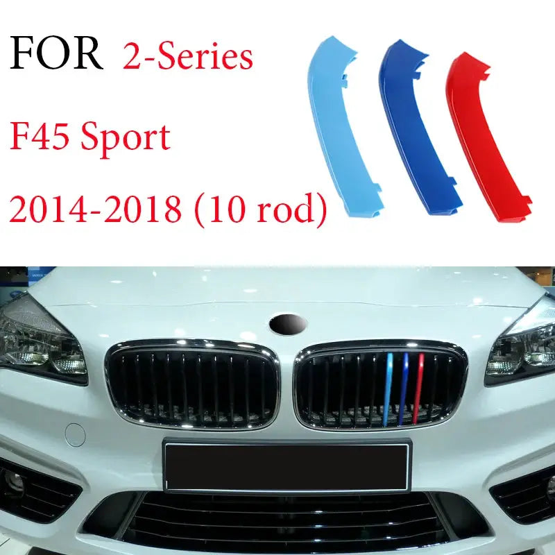 3Pcs Front Grille Trim Strips for BMW by Simples Market in blue and red accents