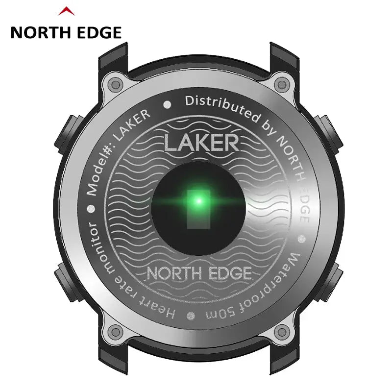 North Edge Men's Digital Watch Military Waterproof 50M Rugged Fitness Tracker With Heart Rate And Pedometer