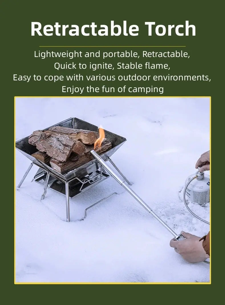 CampingMoon XD-6-NE spray torch in stainless steel for outdoor fire starting and BBQ, Simples Market.