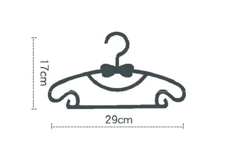 Simples Market baby clothes hanger, plastic portable display hanger with bow, 29x17 cm