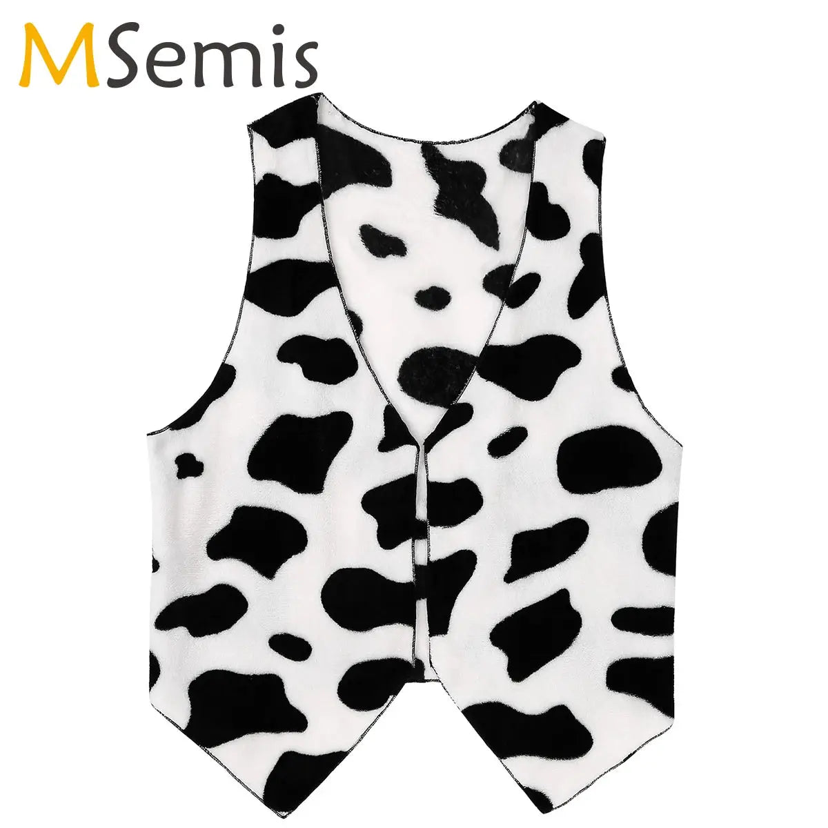 Men's cow-print sleeveless vest with open front MSemis