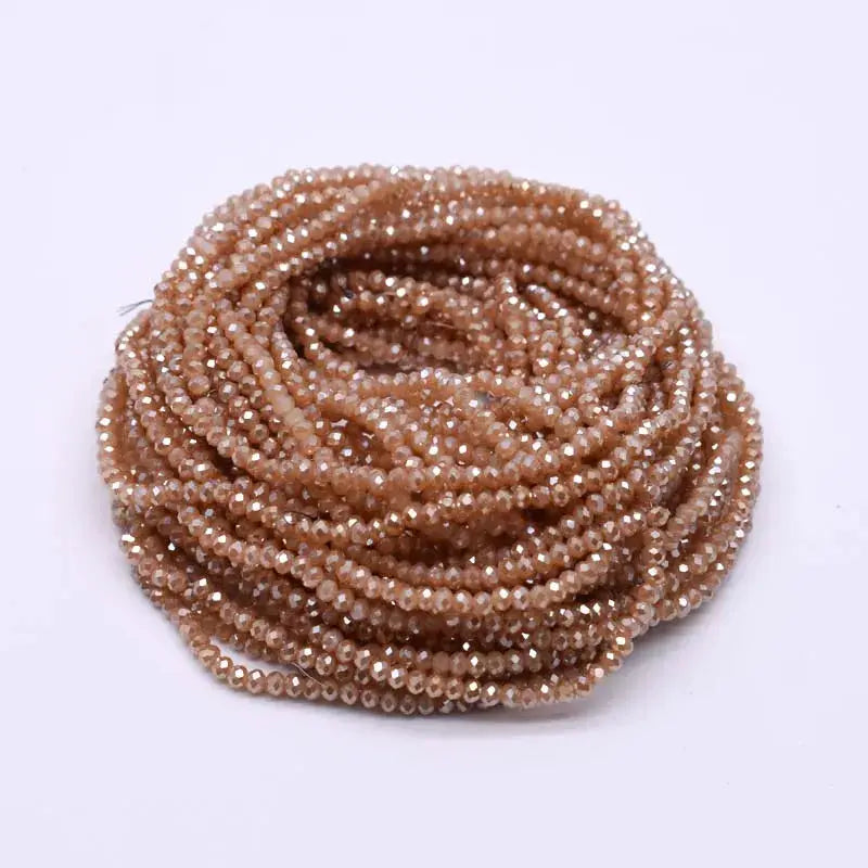 Yanqi Rondelle Crystal Beads 2mm 3mm 4mm Faceted Round Glass Beads for Jewelry Making DIY Spacer Beads