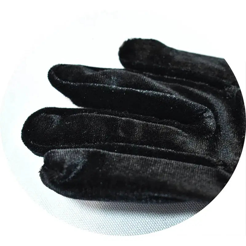 Velvet Gleam Luxury Velvet Evening Gloves For Women With Golden Accents Warm Autumn Winter Banquet Accessory