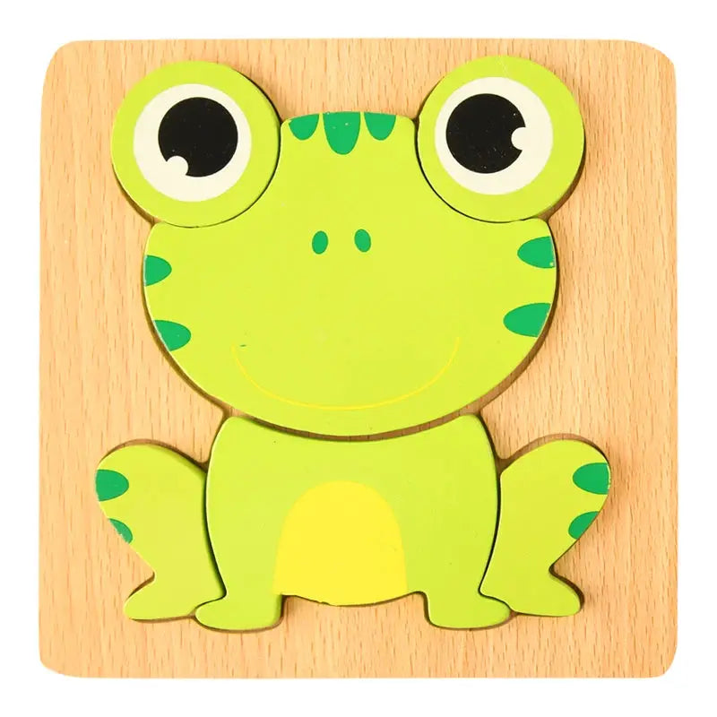 3D Wooden Puzzle For Kids Cartoon Animals And Traffic Theme Jigsaw Early Learning Cognition Toy
