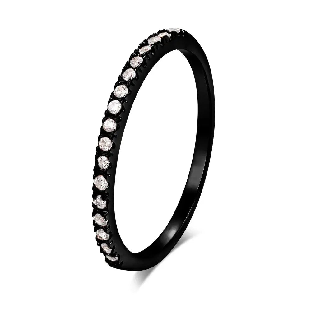 Delicate Micro Pave Zircon Ring For Women Trendy Chic Crystal Stackable Tiny Ring For Daily Wear R133