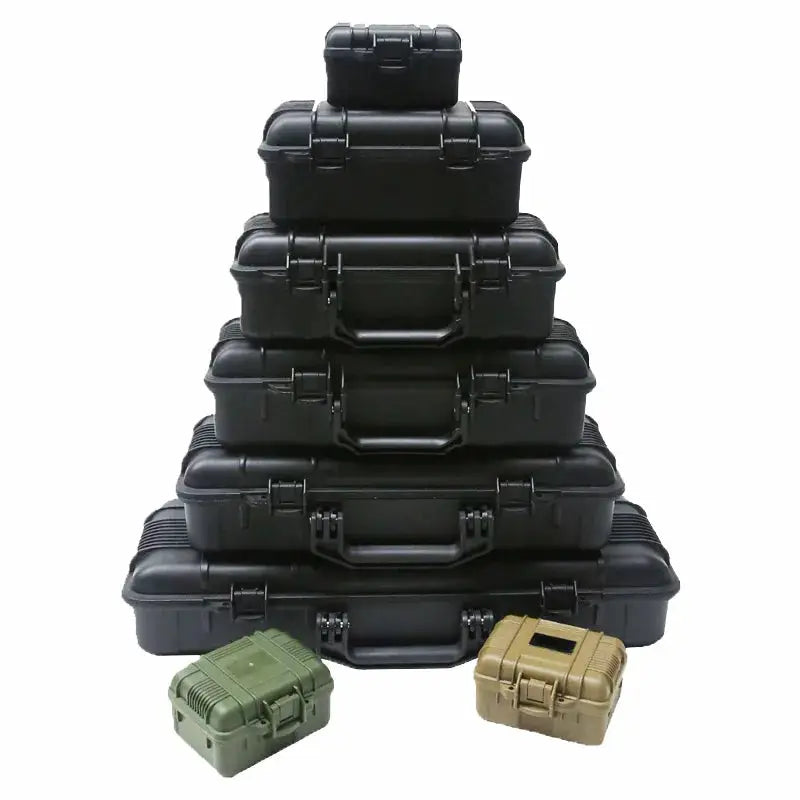 Toolbox set by Simples Market: waterproof, shockproof sealed tool cases with sponge (black, green, tan)