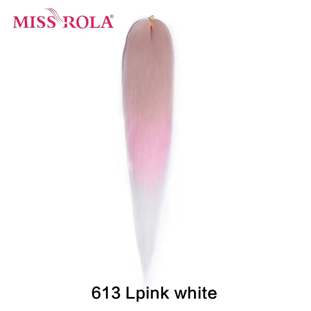 Miss Rola synthetic hair braid extension, 30in Kanekalon, pink-to-white gradient, pre-stretched