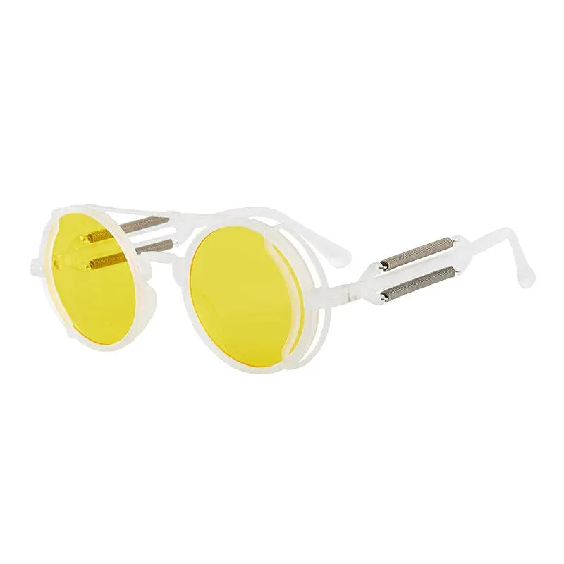 RMM Gothic Steampunk Round Sunglasses Unisex Retro PC Frame Luxury Designer High Quality Mirrored Lenses