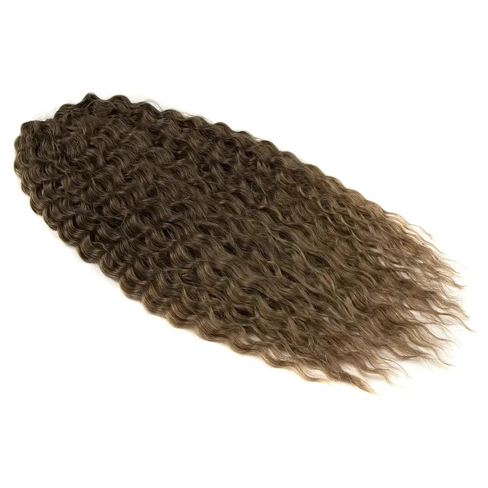 Ariel Hair synthetic twist crochet curly hair, 24-inch water-wave, ombre brown-to-blonde braid extension