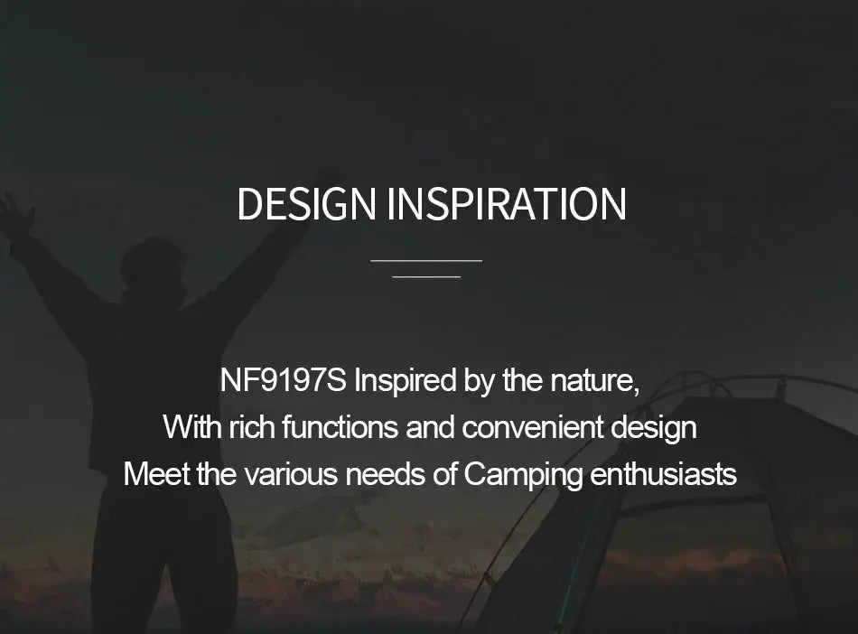 NAVIFORCE watch banner by Simples Market featuring a camping silhouette at dusk and design inspiration text.