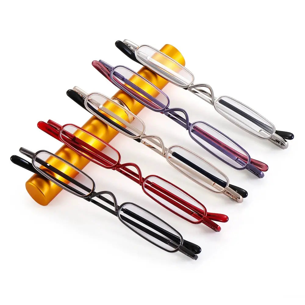 Elegant Reading Glasses Metal Frame Ultra Thin Design Lightweight Portable Mini Eyewear For Men And Women With Case