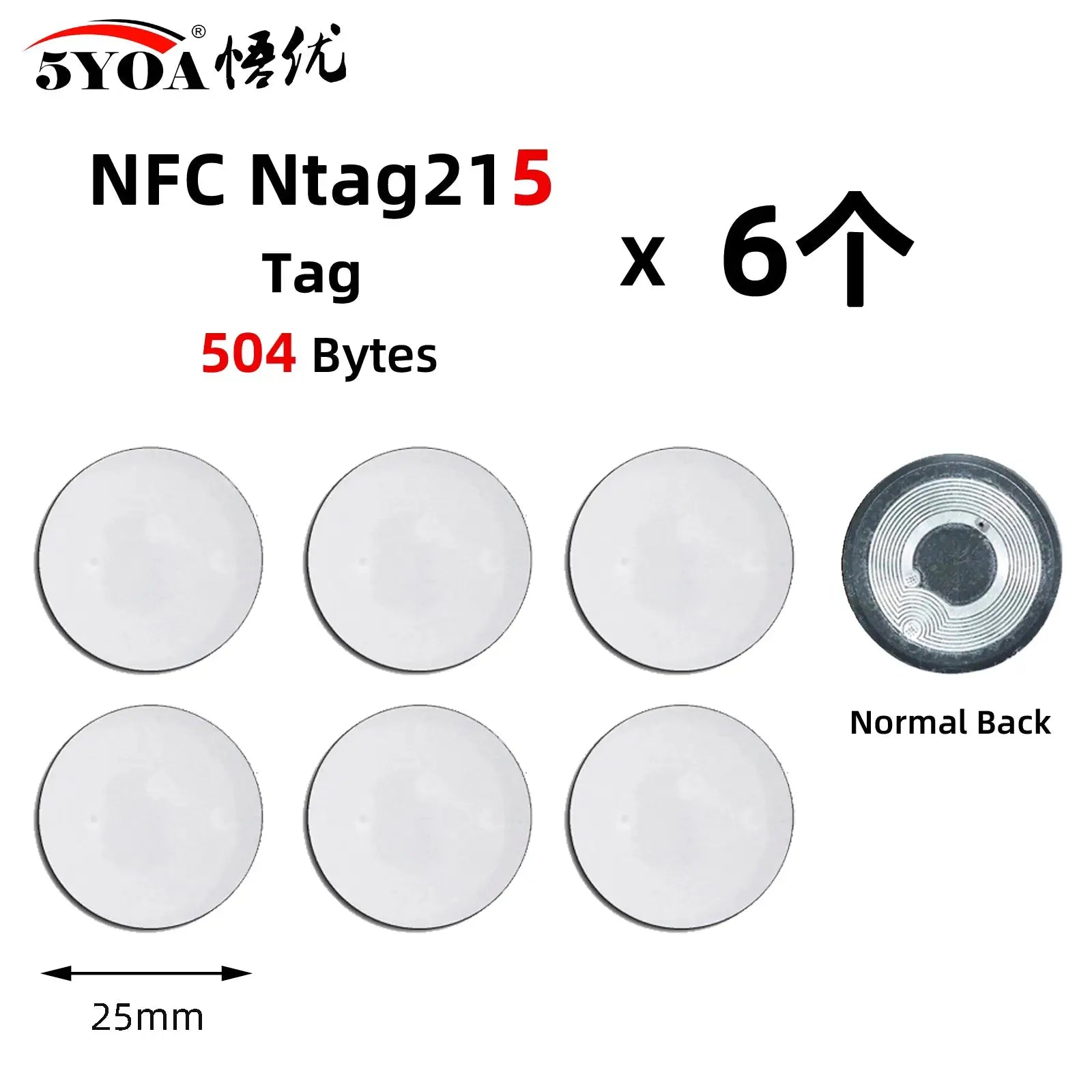 6 Pcs NFC Ntag213 Ntag215 Ntag216 Tags Sticker 13.56MHz Universal RFID Labels For Amiibo And More