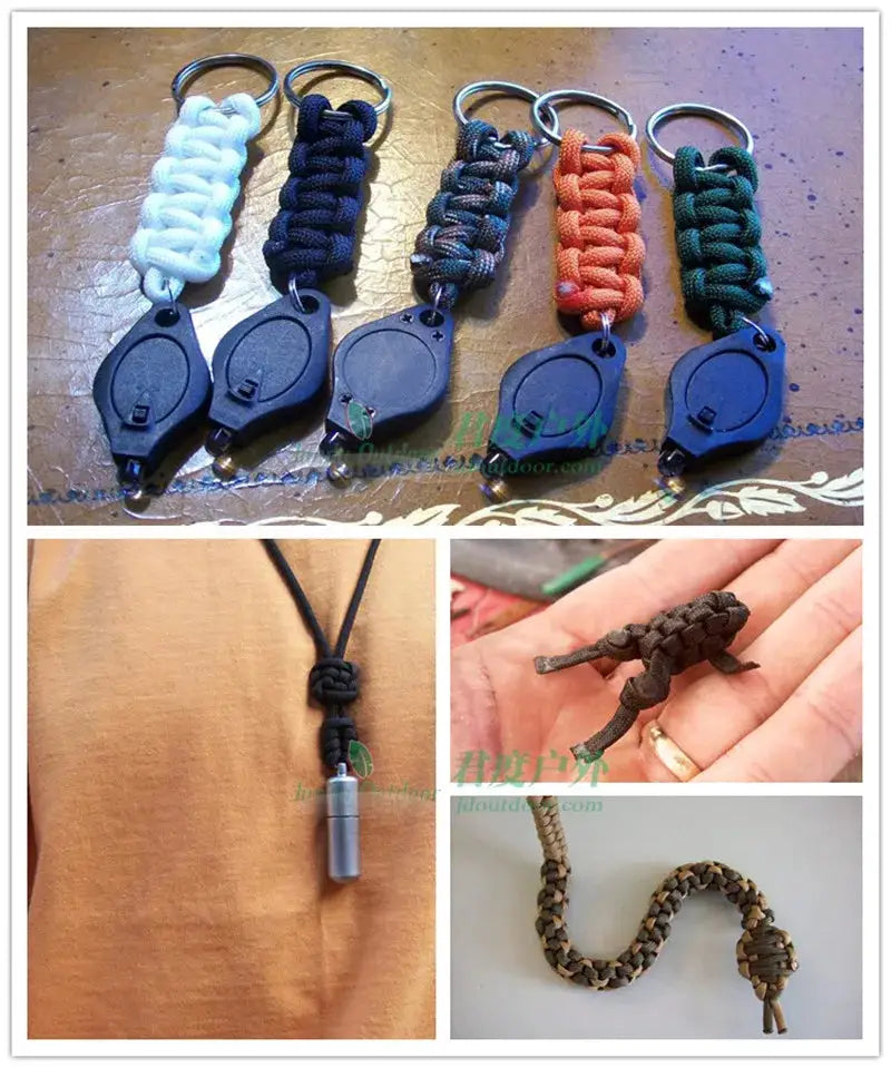 Simples Market Military 550 Paracord Rope 4mm set: 5 color bracelets, pendant necklace, paracord figures