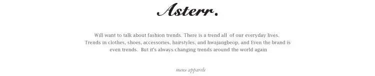 Astern brand logo banner with fashion trends paragraph.