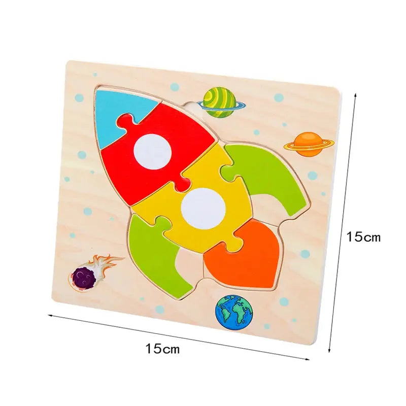 Wooden Baby 3D Puzzles Tangram Shapes Educational Cartoon Animals Jigsaw Toys Gift For Children To Boost Learning And Motor Skills