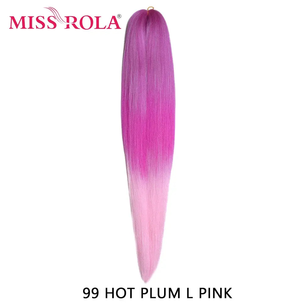 Miss Rola 30in synthetic Kanekalon yaki-straight braid extension in hot plum pink gradient
