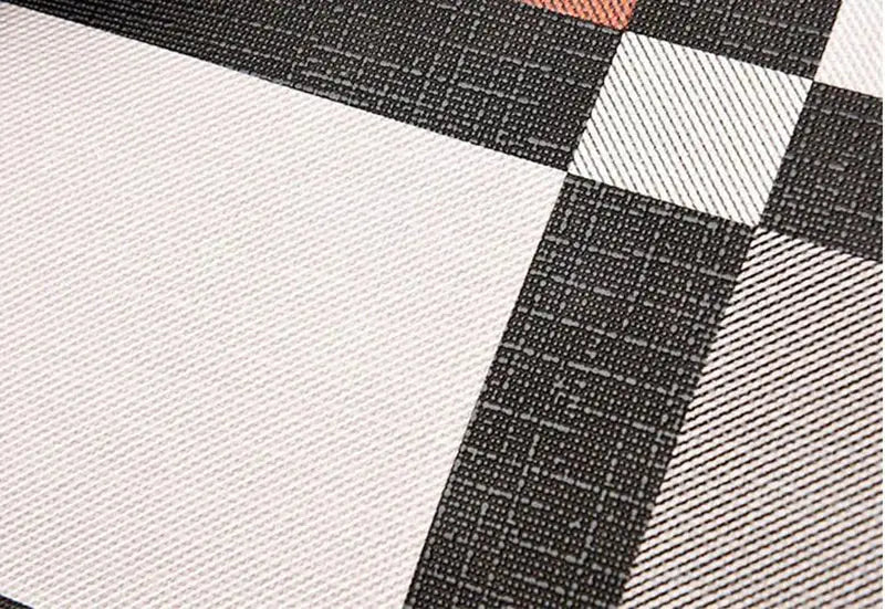 Designer handbag fabric close-up in beige and black plaid pattern by Simples Market