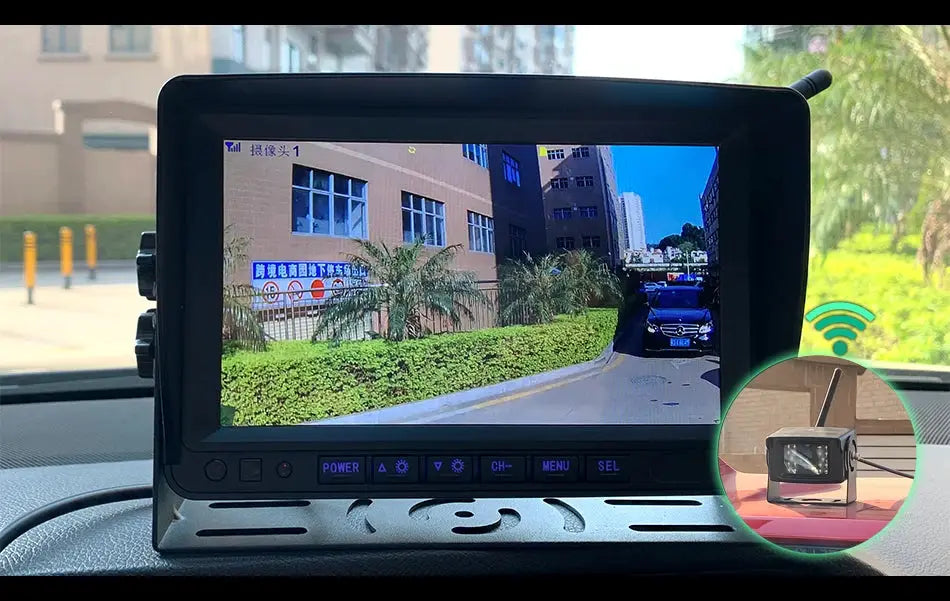 GreenYi 7-inch HD AHD wireless truck DVR monitor with night vision backup camera system for car or bus