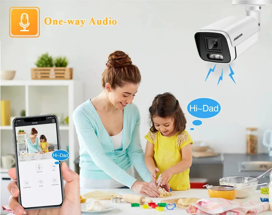 4K IP outdoor bullet CCTV camera by Simples Market with one-way audio and color night vision