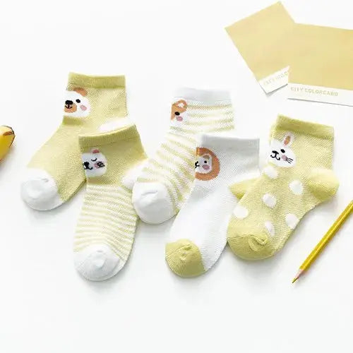 5 Pairs Baby Socks 0 To 24 Months Infants Cotton Mesh Boys Girls Newborn Toddler First Walkers Accessories Lawadka