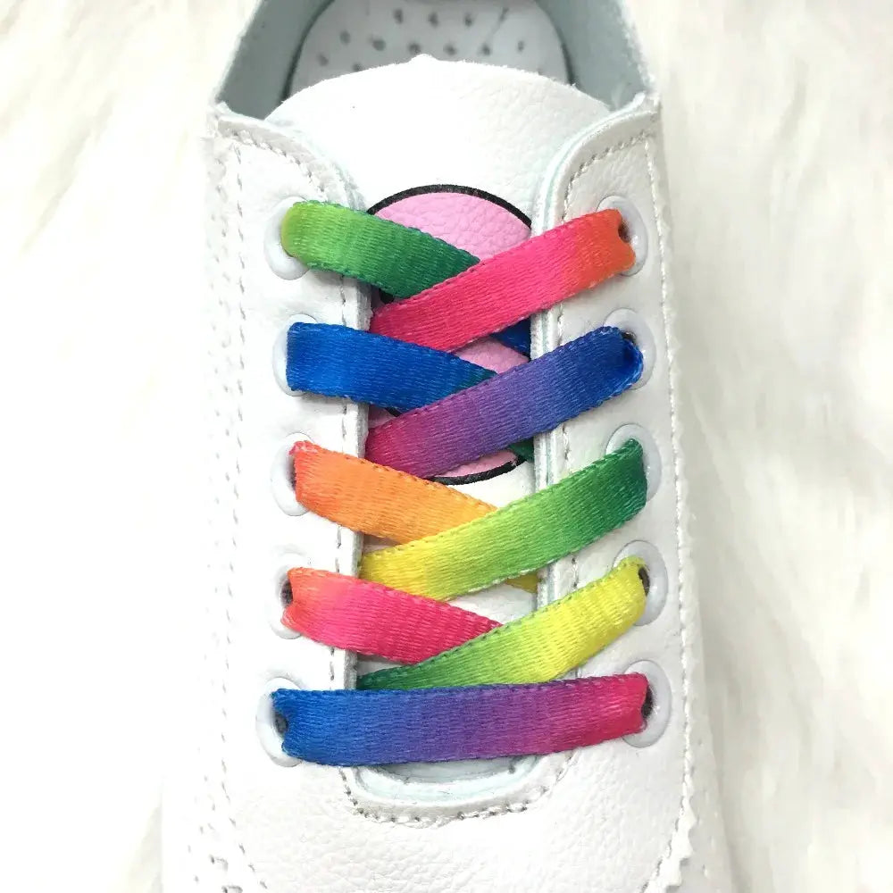 Rainbow gradient flat sneaker laces, 1 pair for colorful sneakers