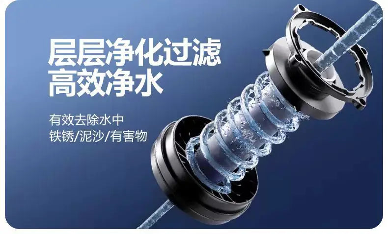 Shower head with filter by Simples Market, chrome finish, 5-mode pressurized water-saving spray nozzles.