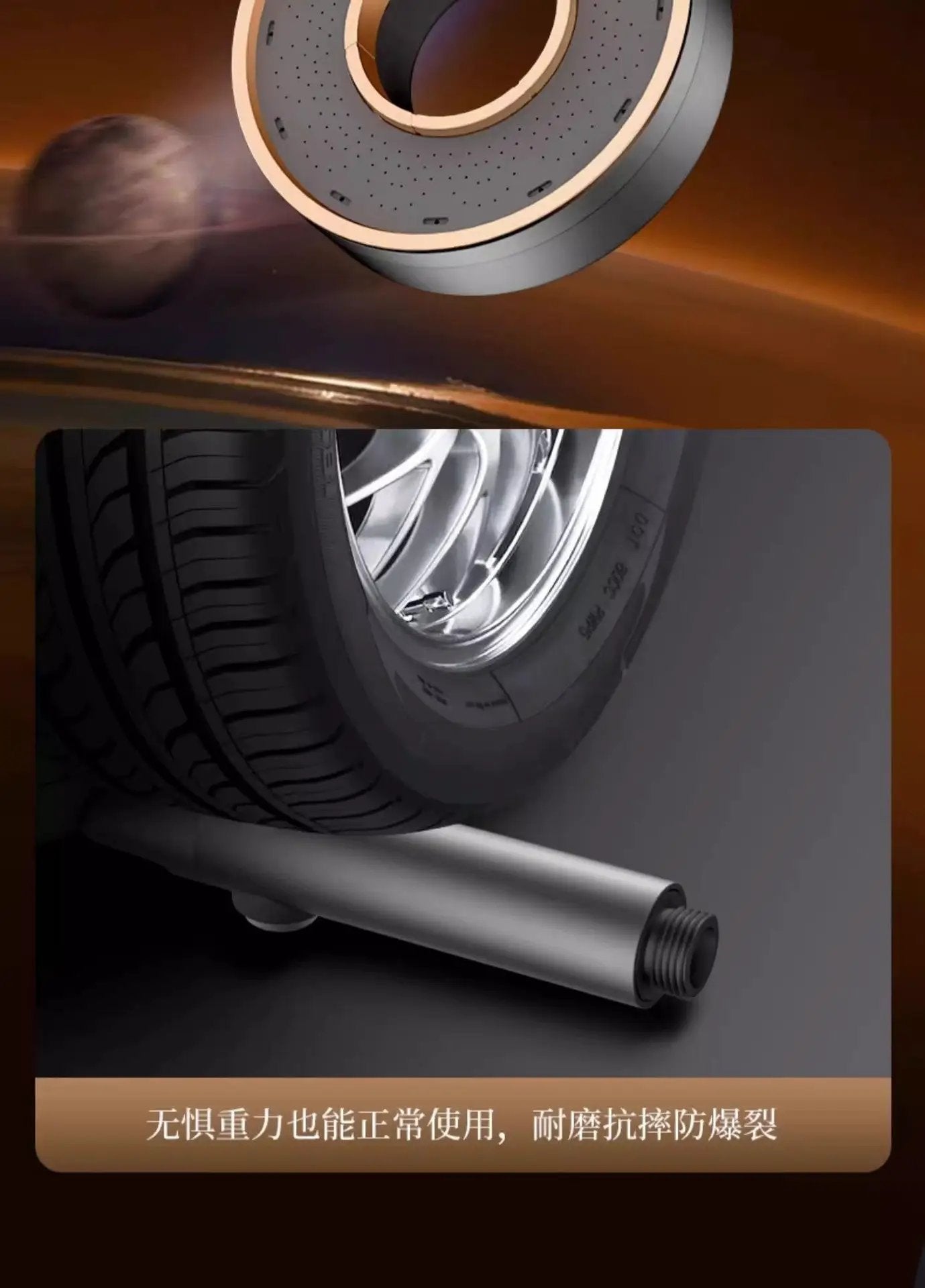 Two-item shower head set: 3-mode adjustable head with high-pressure nozzles and one-key stop, gray with peach trim.