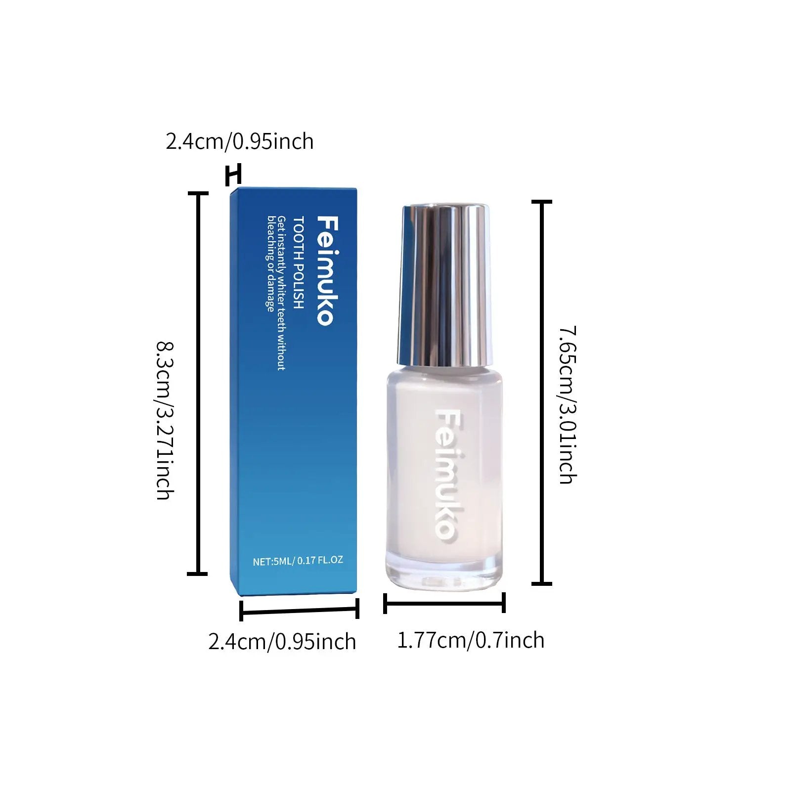 Simples Market 5ml tooth whitening paint set with blue box and clear bottle with silver cap