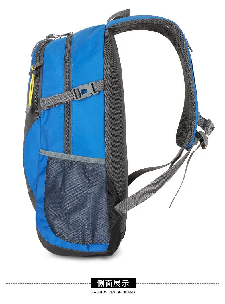 Simples Market 40L outdoor backpack, blue and black, breathable mesh back