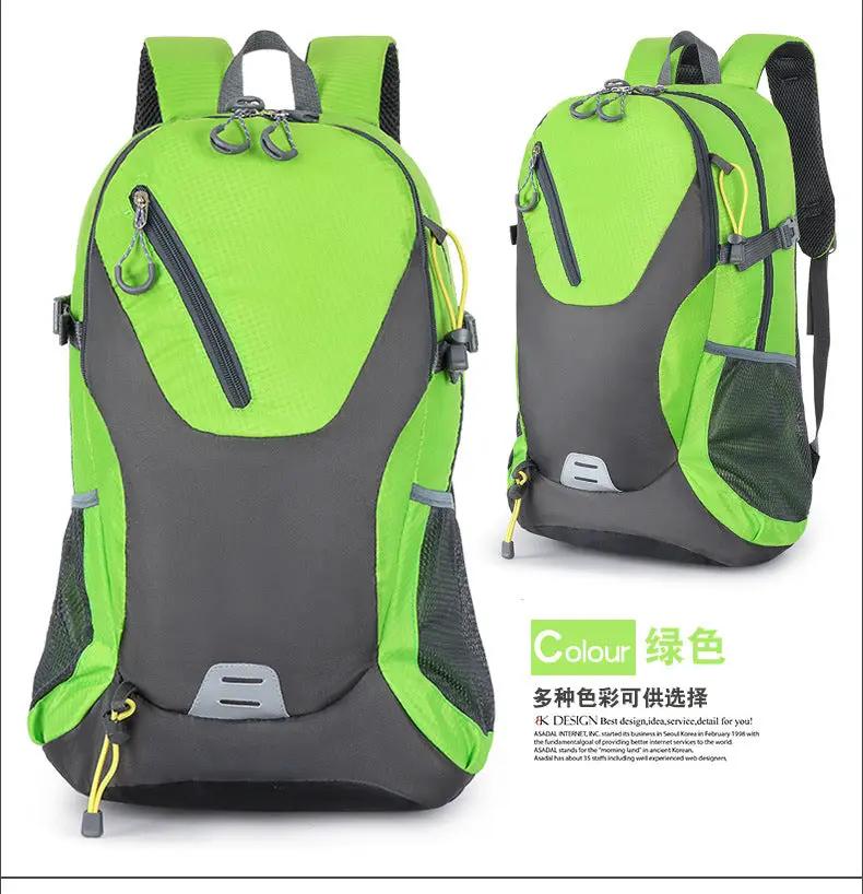 Classic 40L outdoor backpack in lime green and gray, waterproof with multiple pockets by Simples Market