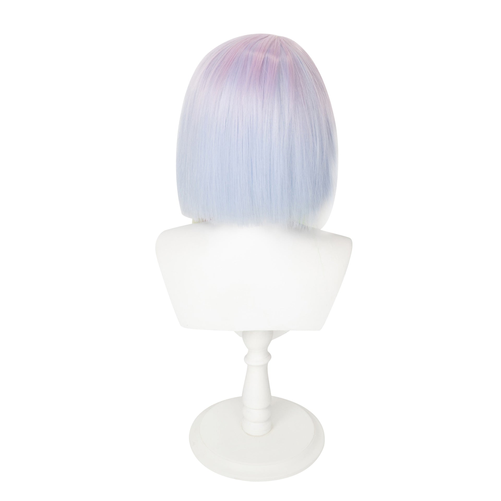 Lucy Cosplay Wig 45cm with pastel pink purple blue gradient, heat resistant, by Simples Market