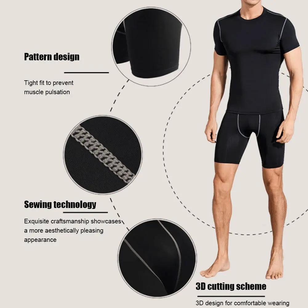 Men's black compression shorts with pocket; quick-dry, breathable base layer for cycling and gym.