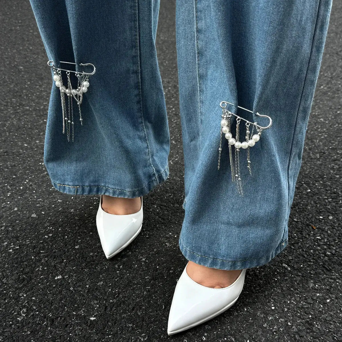 Retro Sweet Imitation Pearl Metal Chain Anklet With Tassel Pendant 2025 Creative Girl Fashion Jewelry