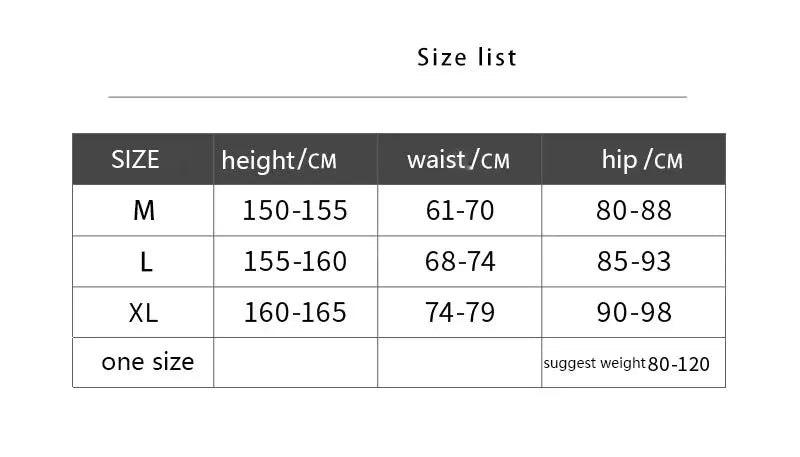 Simples Market SP&CITY women's breathable cotton seamless panties size chart with M, L, XL and one size