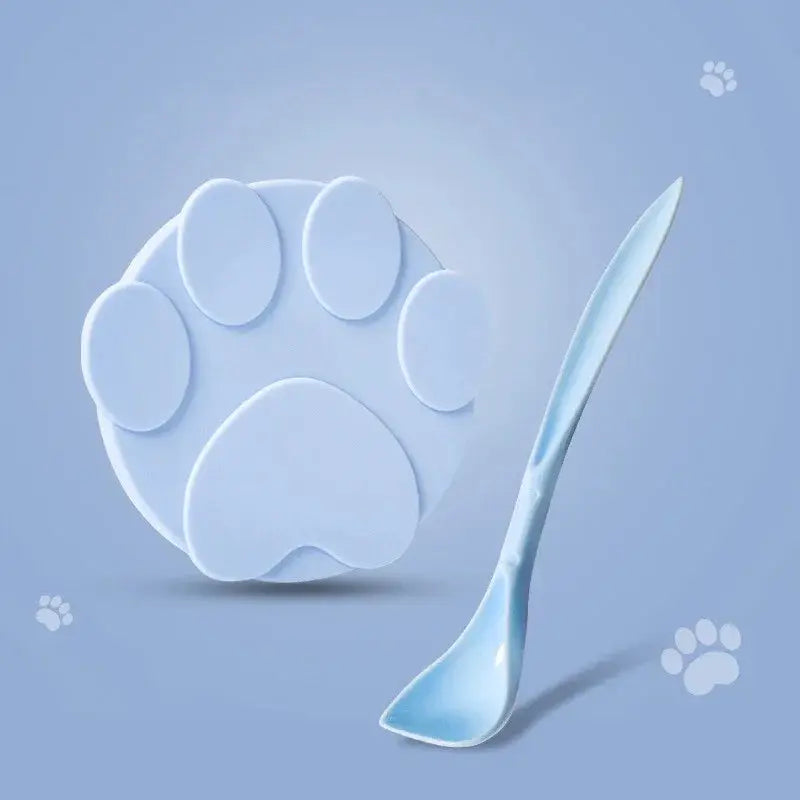 Portable Silicone 2-in-1 Pet Food Sealer Lid and Serving Spoon for Dogs and Cats Bowls