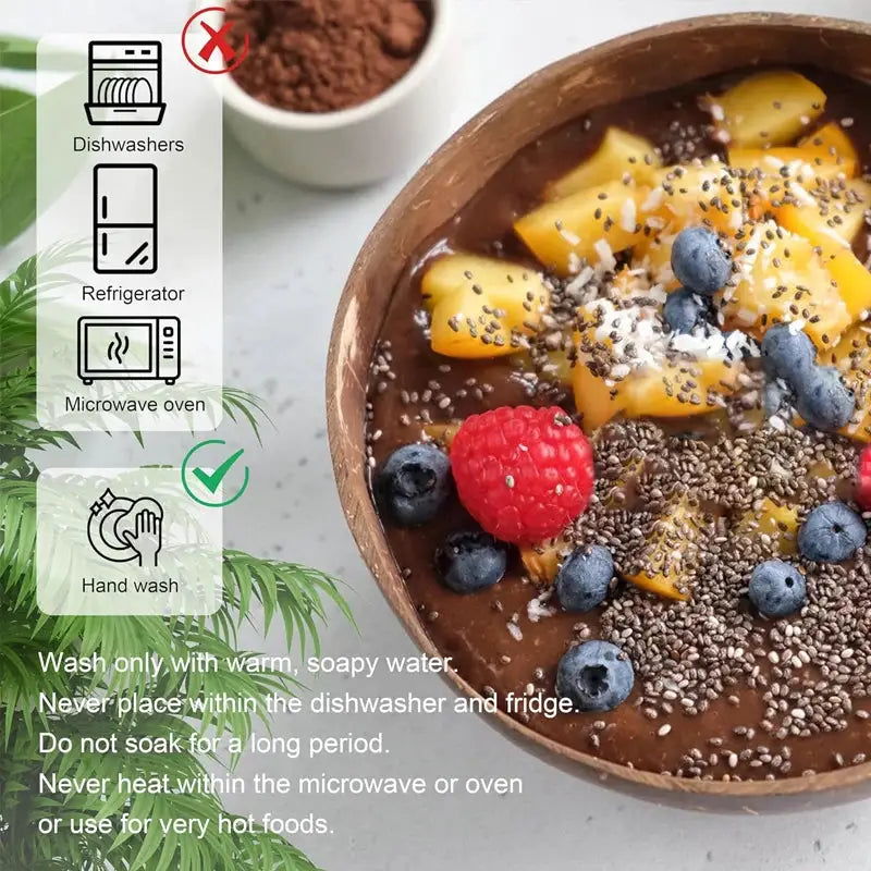 Natural Coconut Bowl Set With Coconut Spoons And Wooden Bowls Eco Friendly Kitchen Tableware For Salads Smoothies Ramen