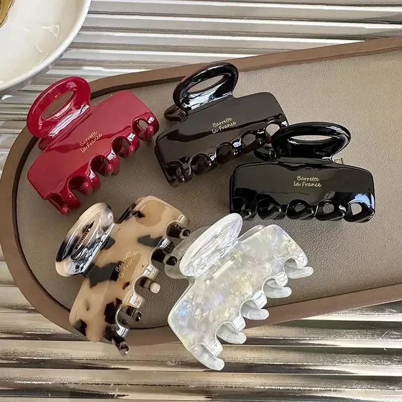 NovaLocks 5.5cm Acetate Hair Crabs Red Clips For Girls And Women Durable Secure Hair Ties With Korean Fashion Appeal