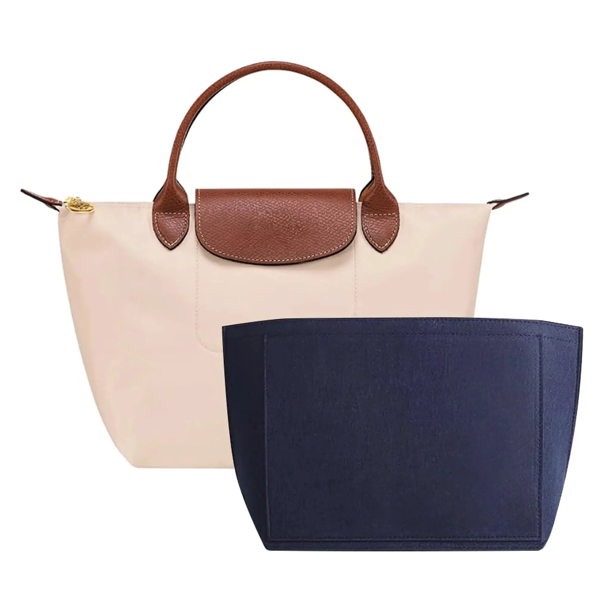 LuxLiner Felt Insert Bag for Longchamp Handbags Premium Purse Organizer Travel Makeup Essentials